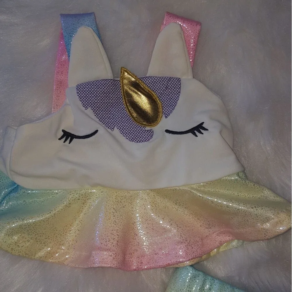 Baby girl 12-24m XS unicorn tankini set NEW